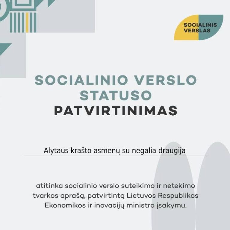 Gavome socialinio verslo statusą