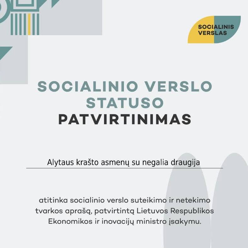 Gavome socialinio verslo statusą