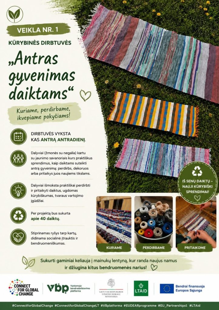 Kūrybinės dirbtuvės „Antras gyvenimas daiktams“pagal projektą „Įtraukties ir tvarumo vizija”